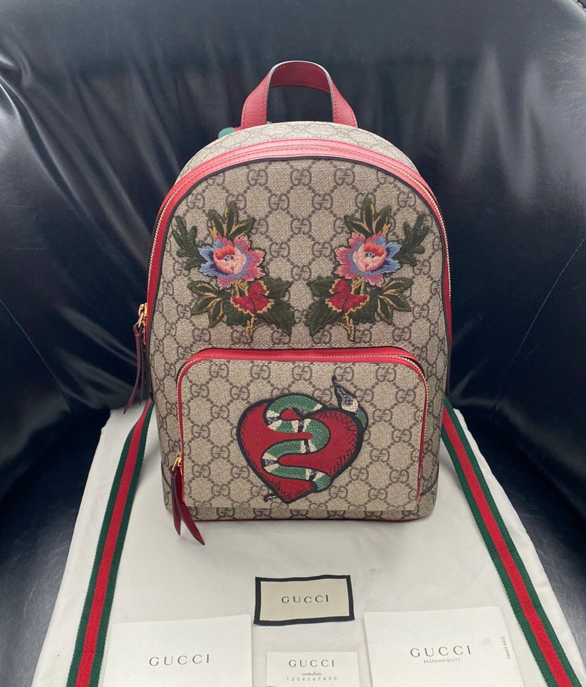 Gucci embroidered backpack hotsell