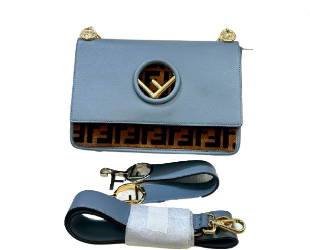 Fendi Kan IF Box Hand bag Shoulder bag Calfskin Blue