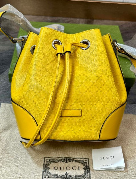 Gucci Diamond Pattern Bucket Bag Shoulder Crossbody Bag