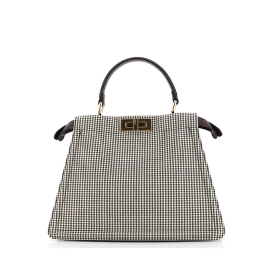 Fendi Peekaboo ISeeU Wool Medium Handbag Shoulder Bag