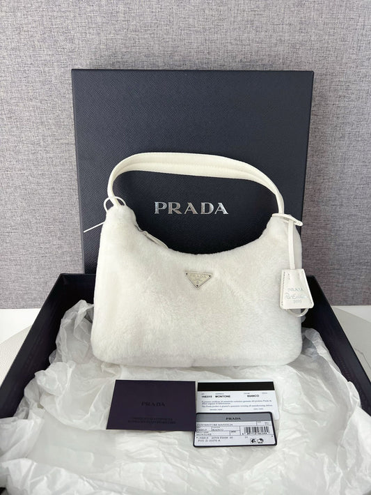 Prada Hobo Triangle Logo Handbag Shoulder Bag