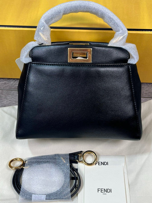 Fendi Peekaboo Small Black Shoulder Bag Handbag