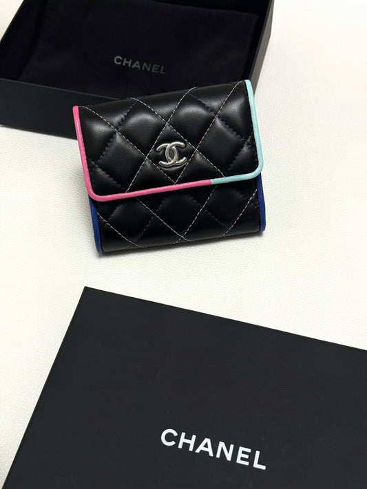 Chanel Trifold Wallet Lambskin Black