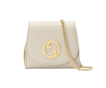 Gucci Blondie Medium Chain Wallet Shoulder Bag Ivory