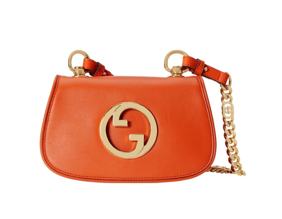 Gucci Blondie Orange Saddle Flip Bag Shoulder Handbag