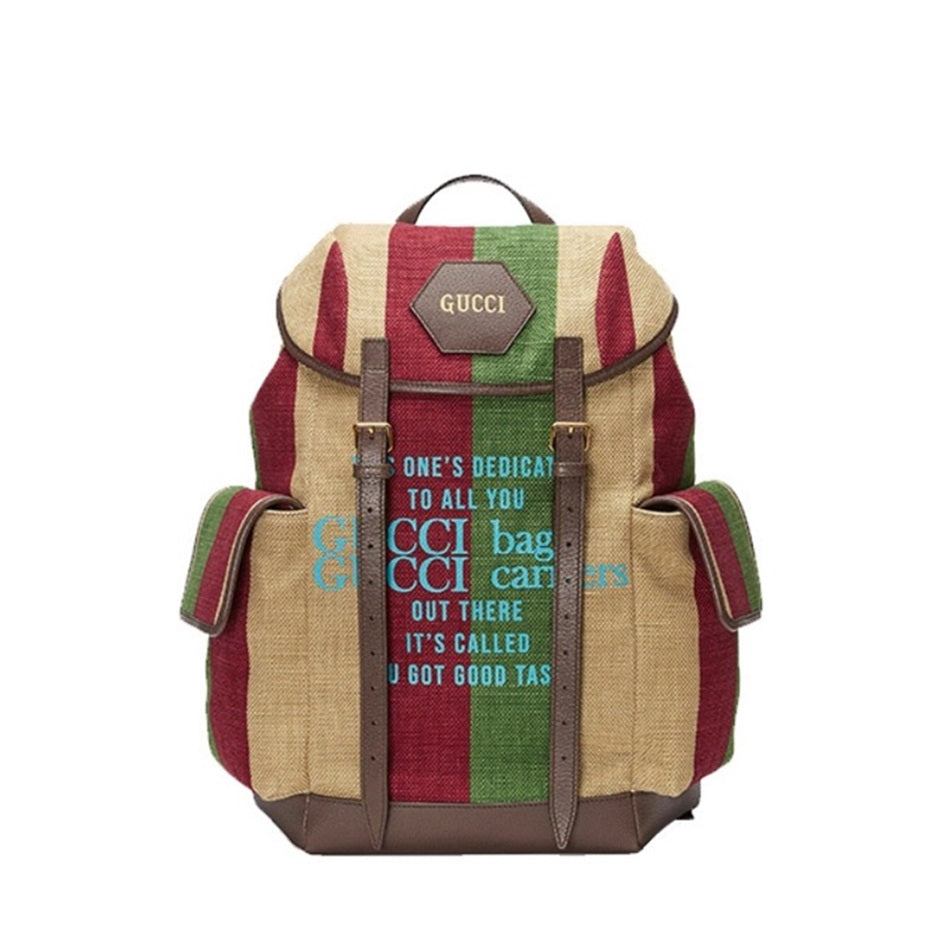 Gucci Color Block Wide Stripe Flip Backpack