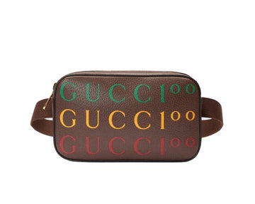 Gucci Brown Letter Printed Waist Bag Chest Bag