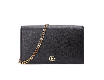 Gucci GG Black Litchi Chain Bag Crossbody Bag