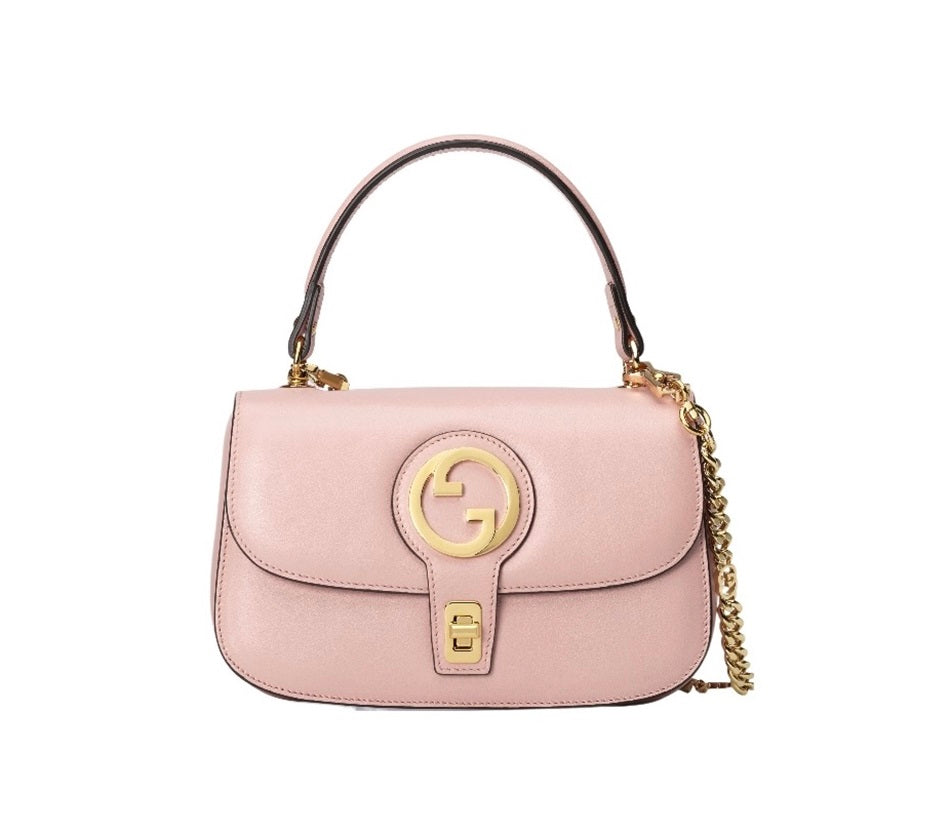 Gucci GG Blondie Gold Logo Pink Handbag Shoulder Bag