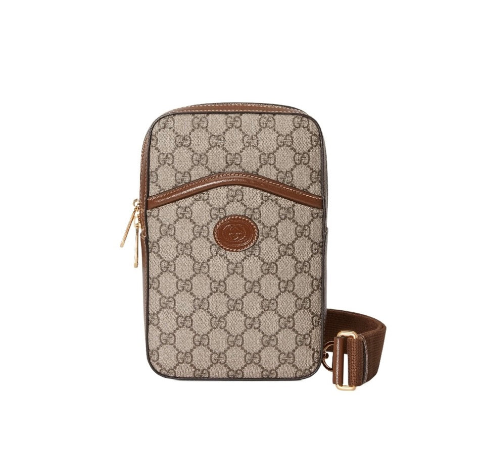 Gucci GG Brown Chest Bag Backpack