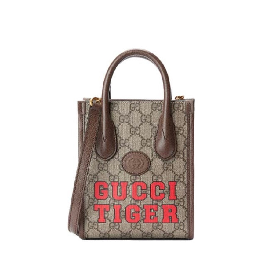 Gucci GG Letter Printed Mini Tote Bag