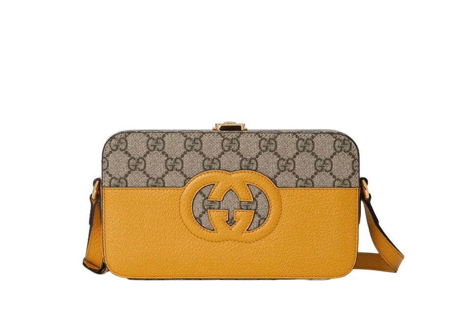 Gucci GG Logo Llock Hard Box Bag Shoulder Handbag