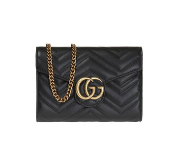 Gucci GG Marmont Black Chain Shoulder Bag Crossbody Bag