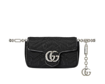 Gucci GG Marmont Diamond Buckle Black Mini Bum Bag