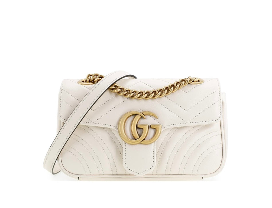 Gucci GG Marmont White Chain Shoulder Bag