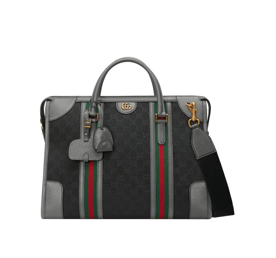 Gucci GG Ophidia Travel Bag Red and Green Ribbon Handbag