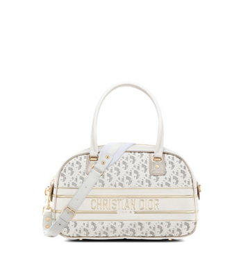 Dior Large Vibe Bowling Handbag Shoulder Bag White