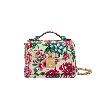 Gucci Brit Roses Print Chain Shoulder Bag