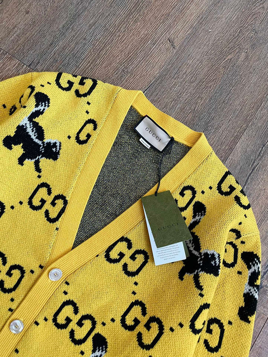 Gucci GG Skunk Cardigan Yellow