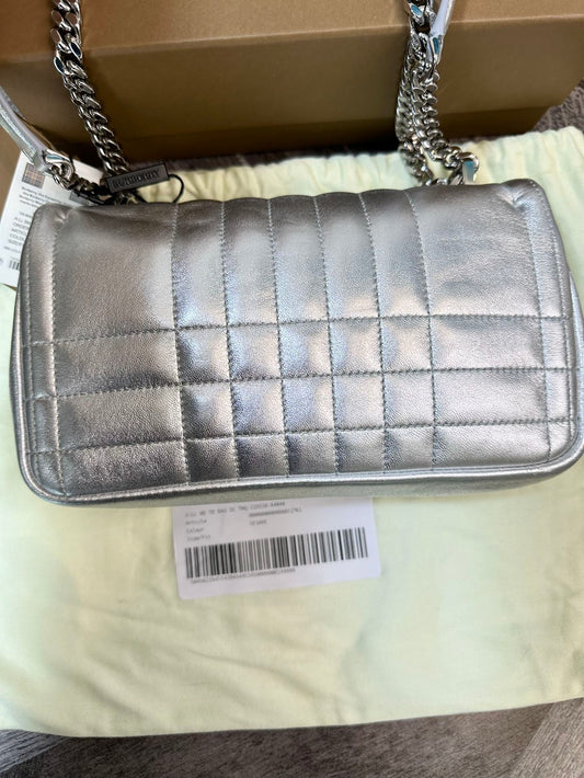 Burberry Lola Flap Chain Bag Metallic Silver Shoulder bag