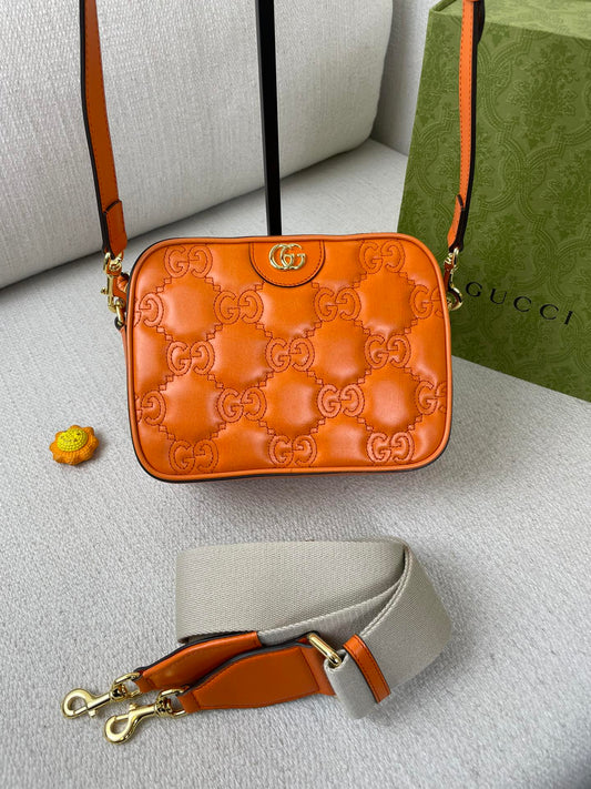 Gucci GG Vitality Orange Camera Bag With Two Shoulder Straps