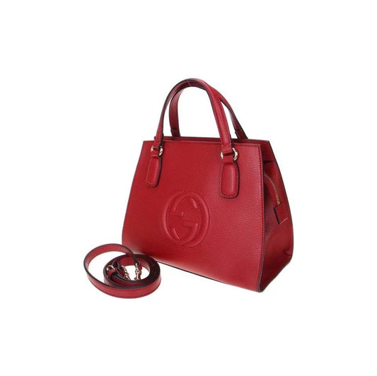 Gucci GG Logo Red Tote Bag Shoulder Bag