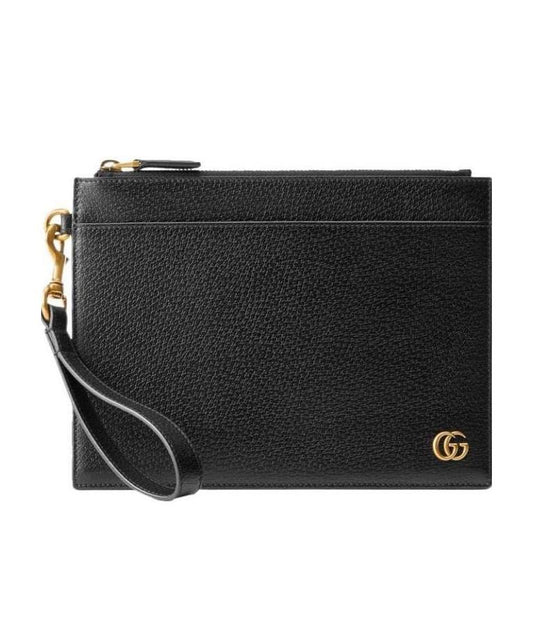 Gucci GG Marmont Gold Logo Black Handbag Clutch