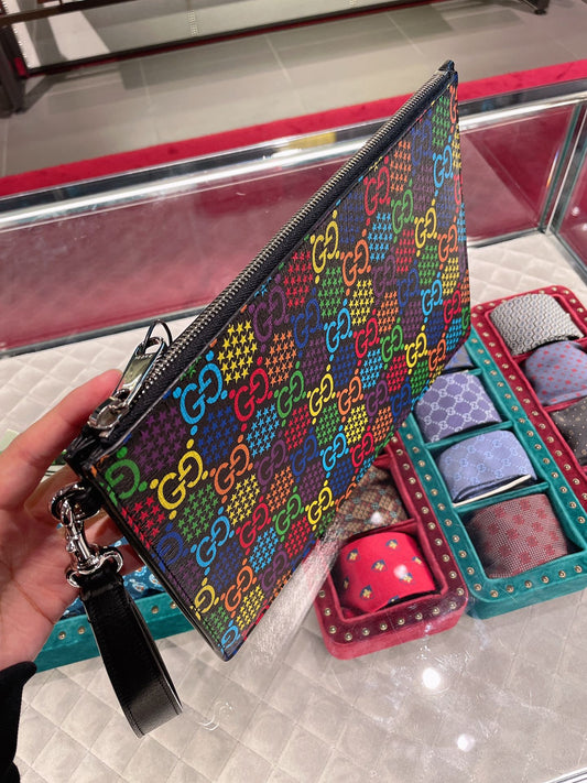 Gucci Supreme Psychedelic Candy Multicolor Clutch Handbag