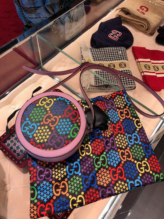 Gucci Psychedelic Series Colored Round Bag Crossbody Bag