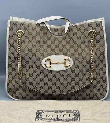 Gucci Horsebit Monogram Tote Package Shoulder Bag