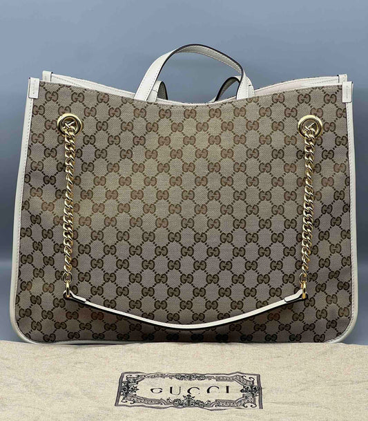 Gucci Horsebit Monogram Tote Package Shoulder Bag