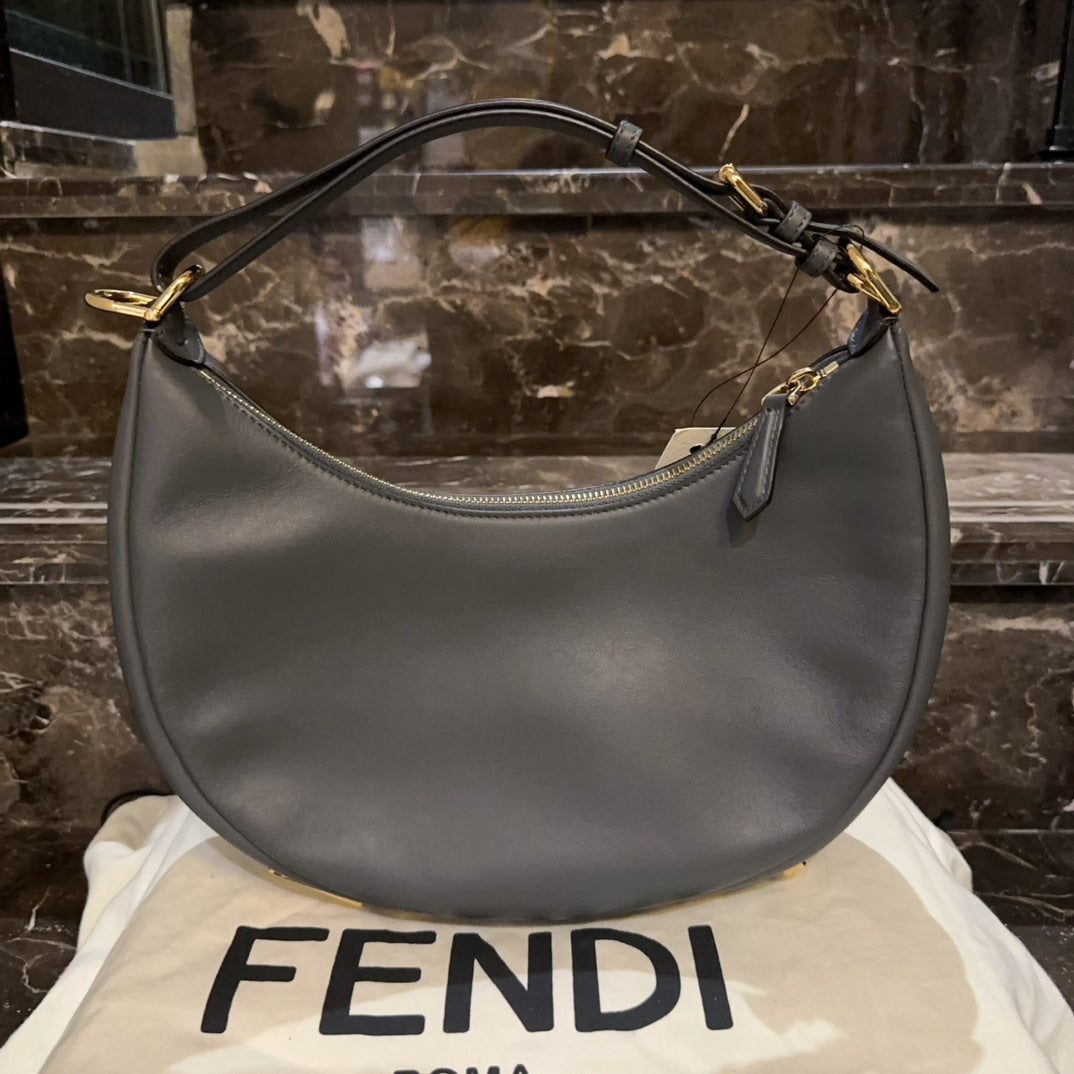 Fendi Graphie Underarm Bag Black Leather