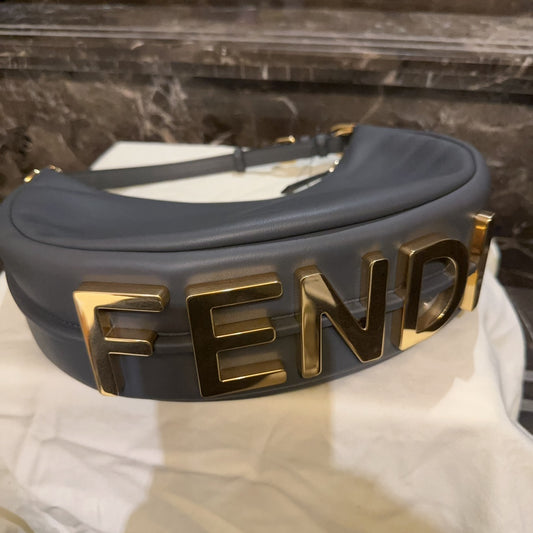 Fendi Graphie Underarm Bag Black Leather