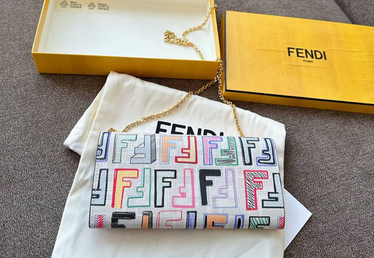 Fendi FF Full Print Woc Chain Shoulder Bag