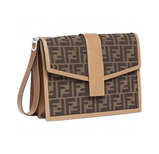 Fendi FF Brown Handbag Clutch