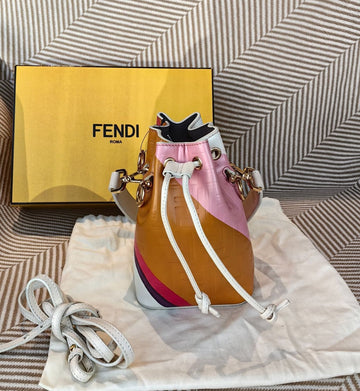 Fendi Mon Tresort  Mini Drawstring Bucket Bag