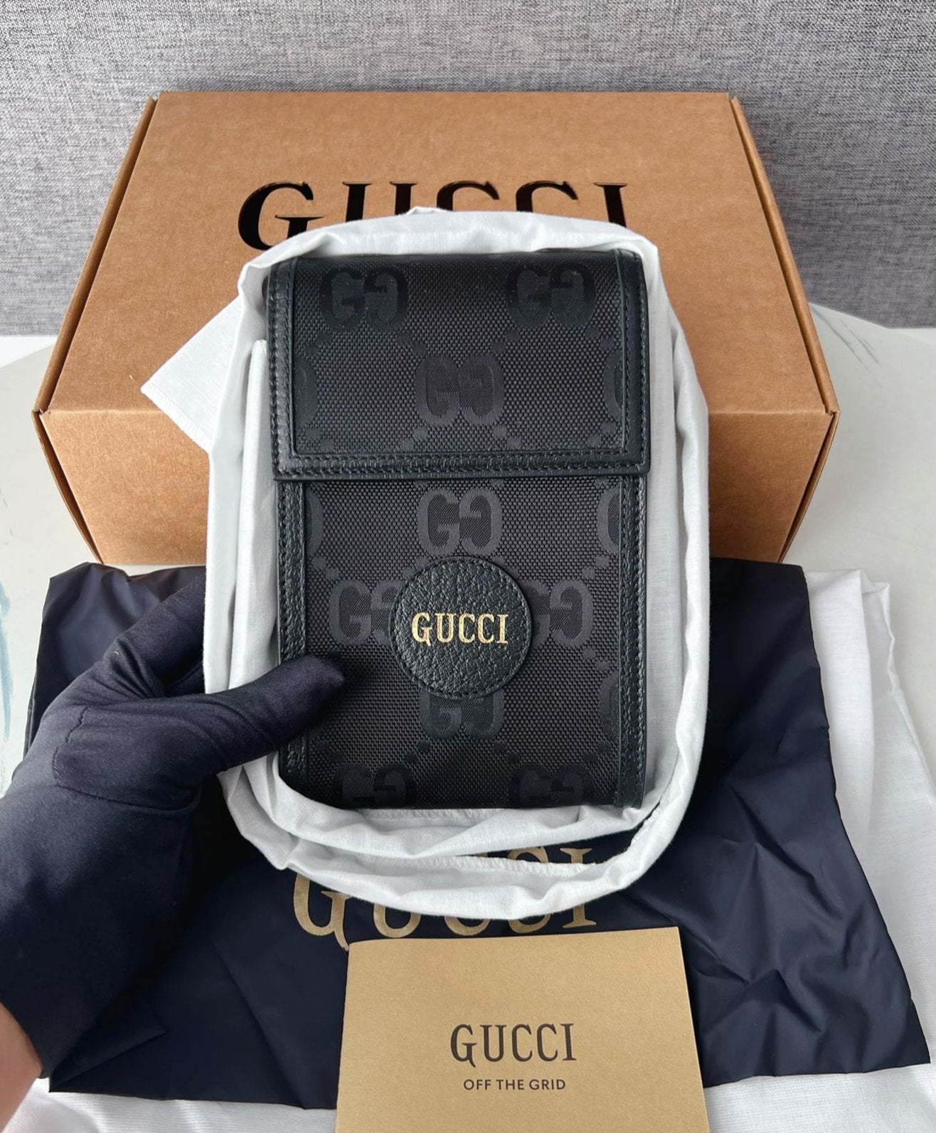 Gucci Off The Gird Canvas Phone Holder Bag Crossbody Bag