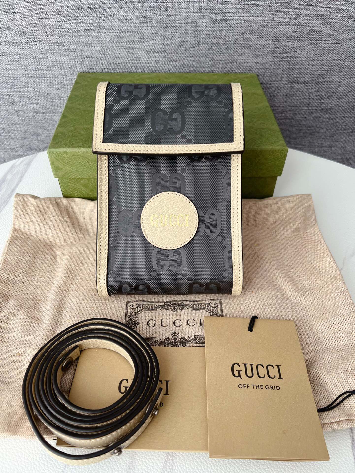 Gucci Supreme Off The Gird Canvas Phone Holder Bag Crossbody Bag