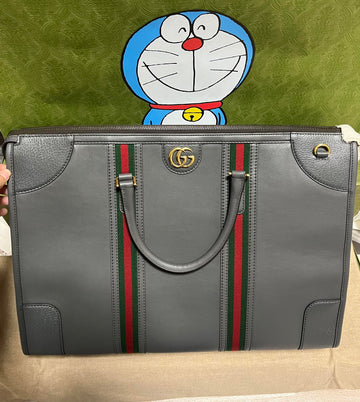 Gucci Striped Knitted Travel Bag Handbag