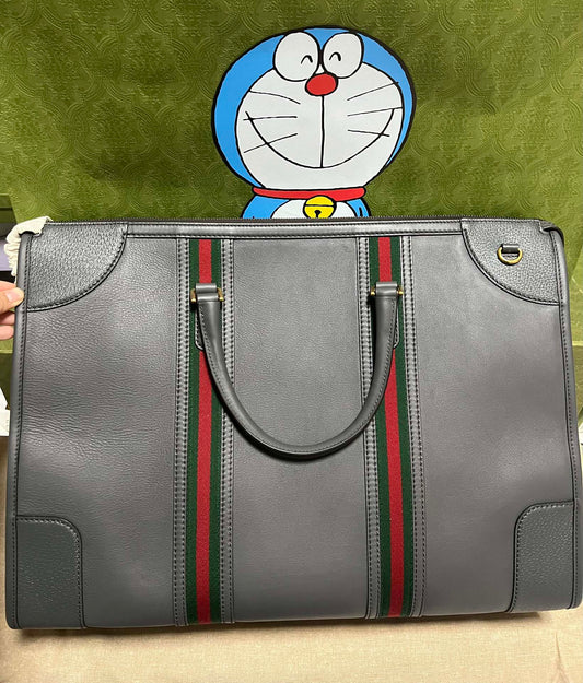 Gucci Striped Knitted Travel Bag Handbag