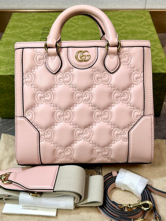 Gucci GG Matelasse Pink Tote Bag Handbag