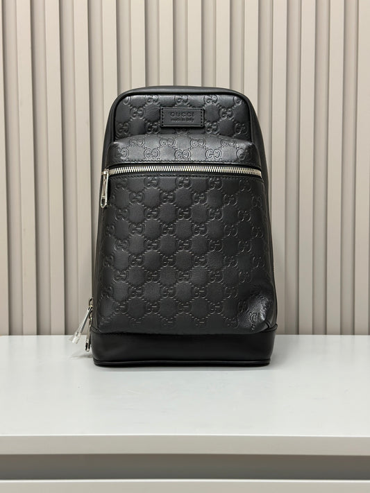 Gucci Supreme Black Embossed Chest Bag Crossbody Bag