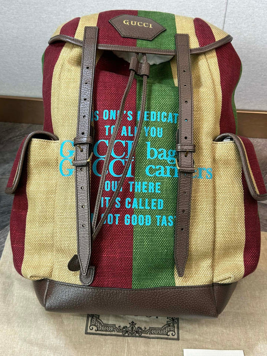 Gucci Color Block Wide Stripe Flip Backpack