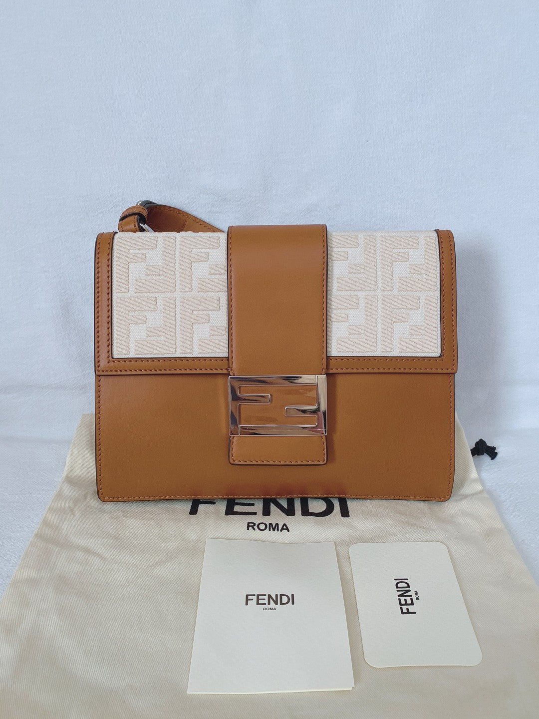 Fendi FF Baguette Printed Shoulder Crossbody Bag