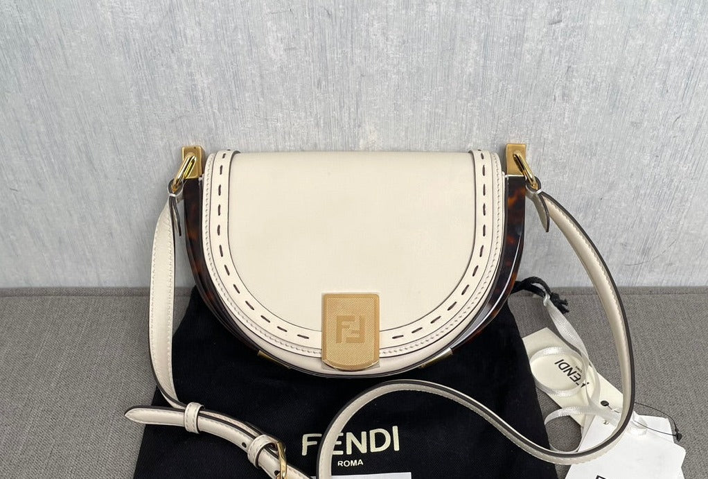 Fendi Moonlight Gold Label Saddle Bag Shoulder Crossbody Bag