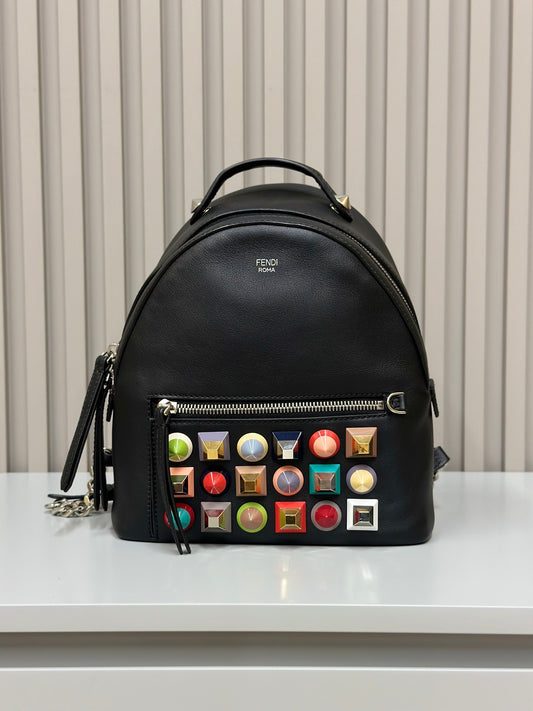 Fendi Hot Stamped Colored Rivet Backpack