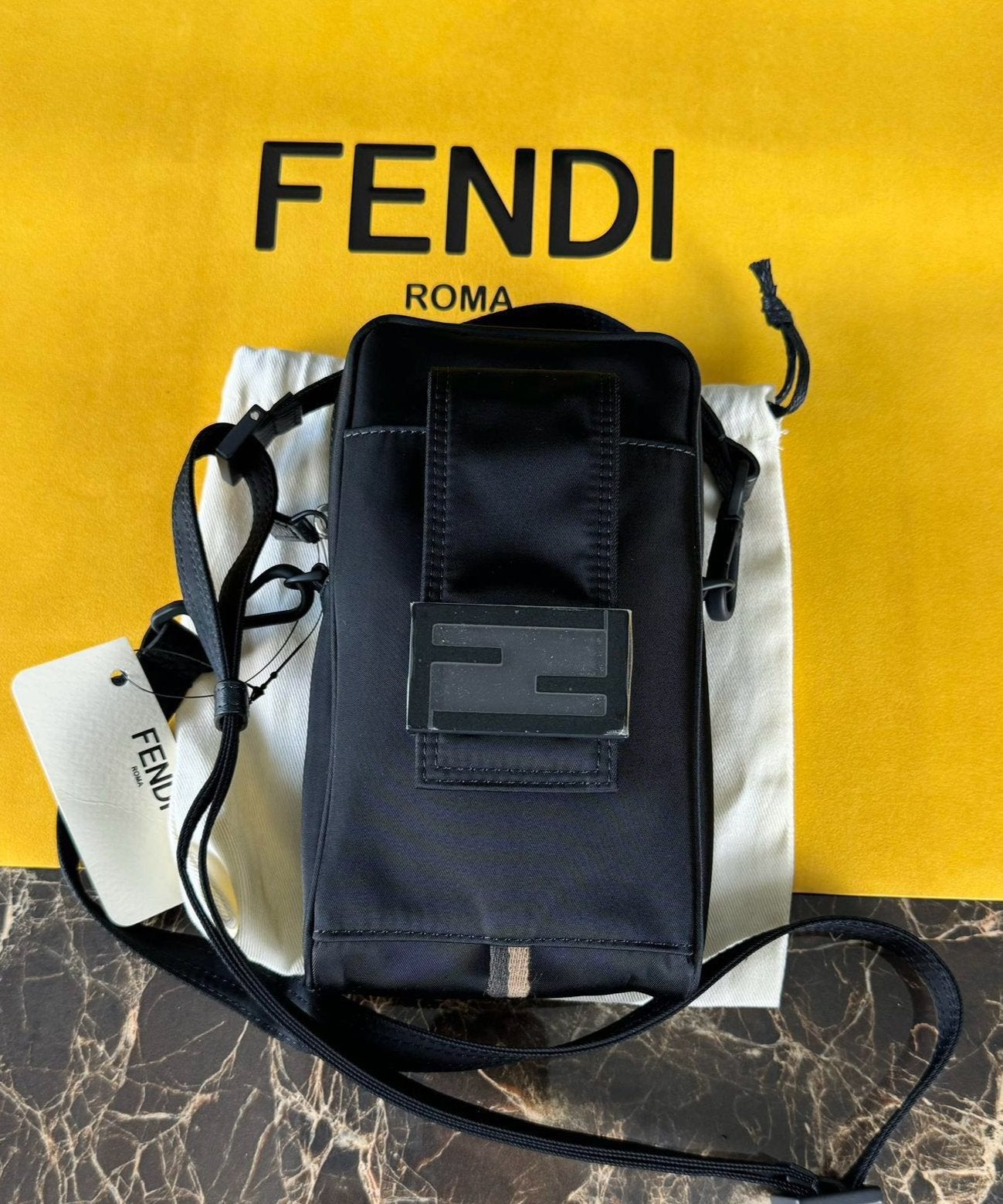 Fendi FF Baguette Crossbody Shoulder Bag