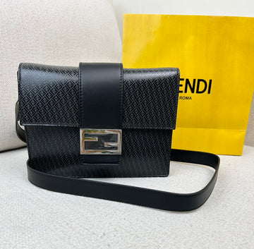 Fendi FF Baguette Black Shoulder Crossbody Bag