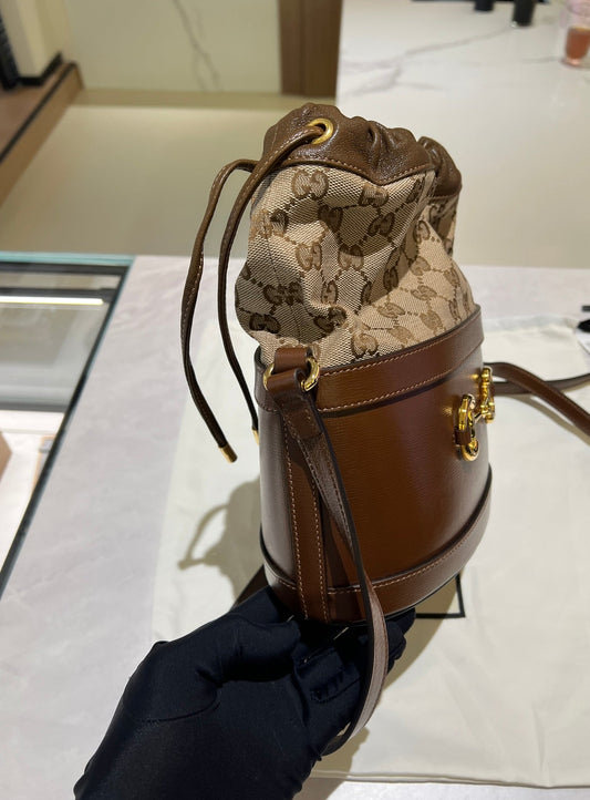 Gucci Horsebit 1955 Buckle Drawstring Bucket Bag