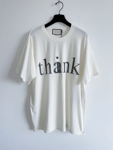 Gucci Thank Logo Round Neck T-shirt